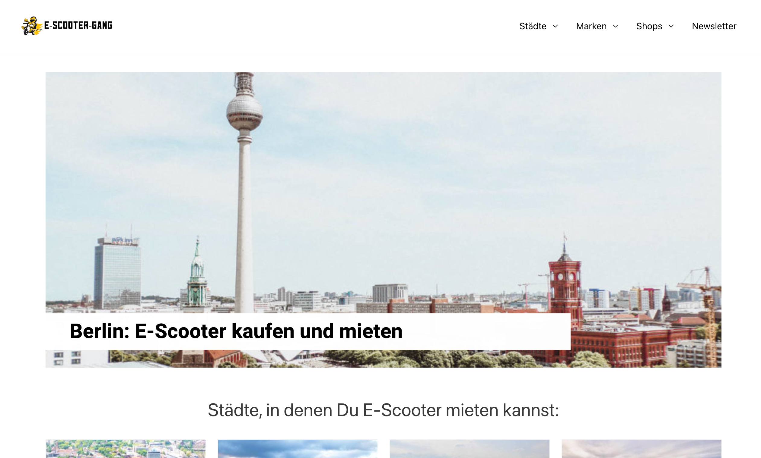 Screenshot von EScooterGang.com